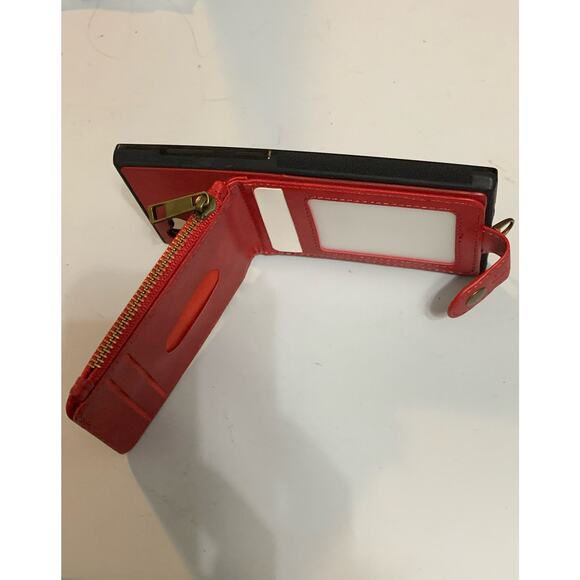 Samsung Galaxy Note 10 Wallet Phone Case Red With Strap - Picture 3 of 8